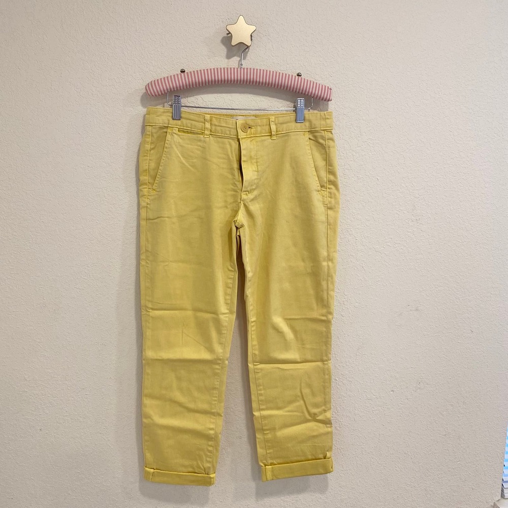 Anthropologie Yellow Cropped Trousers